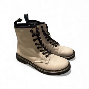 Classic White Lace-Up Combat Boots